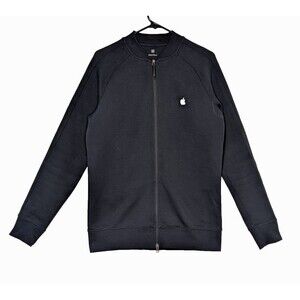 Apple Store Employee Mens Medium Black Zip-up Sweatshirt Jacket Embroidered Logo